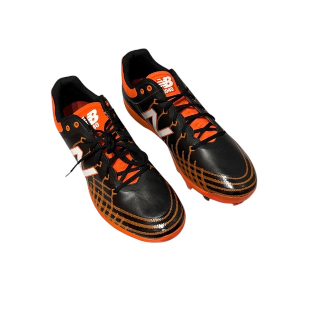 New Balance 4040v5 Mens Size 16 Baseball Cleats Black Orange PL4040O5 Molded TPU